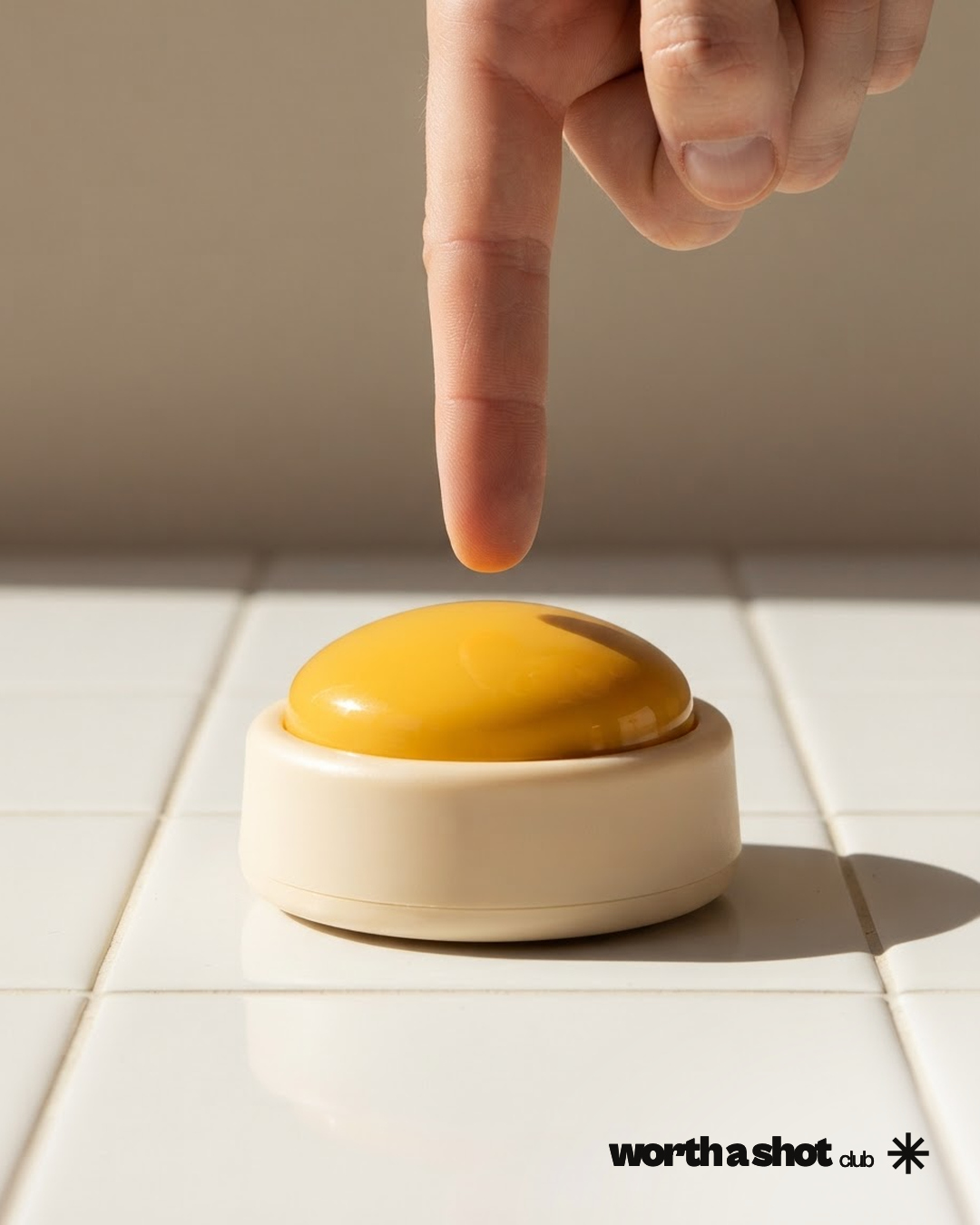 AI-generated scene: yellow button in a kitchen