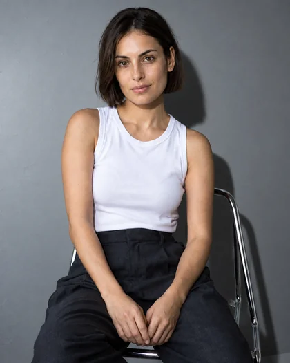 Style-guide example: a portrait lit with direct flash